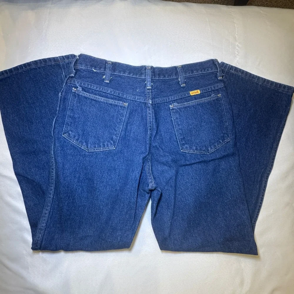 Rustler Mens Regular Fit Straight Leg Denim Jeans Indigo Blue 32x30